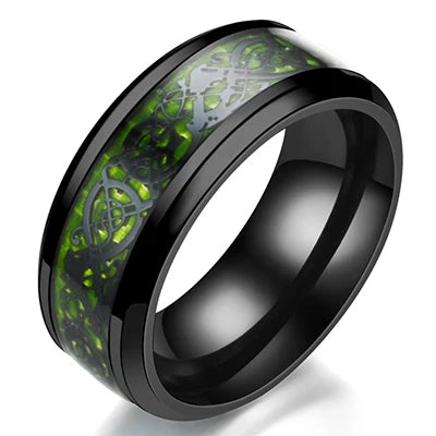 Punk Black Carbon Fiber Ring for Men”