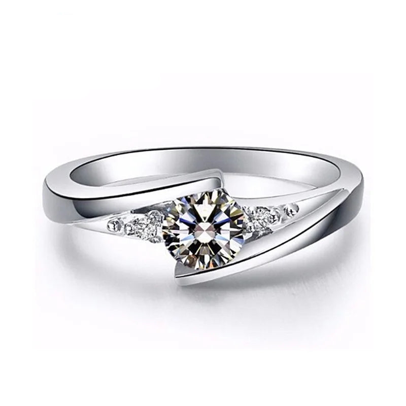 925 Silver Dazzling Zircon Promise Ring