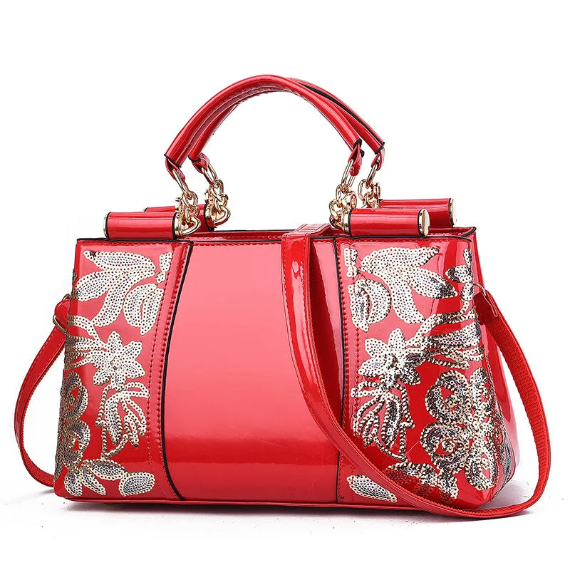 Embroidery Leather Shoulder Bag