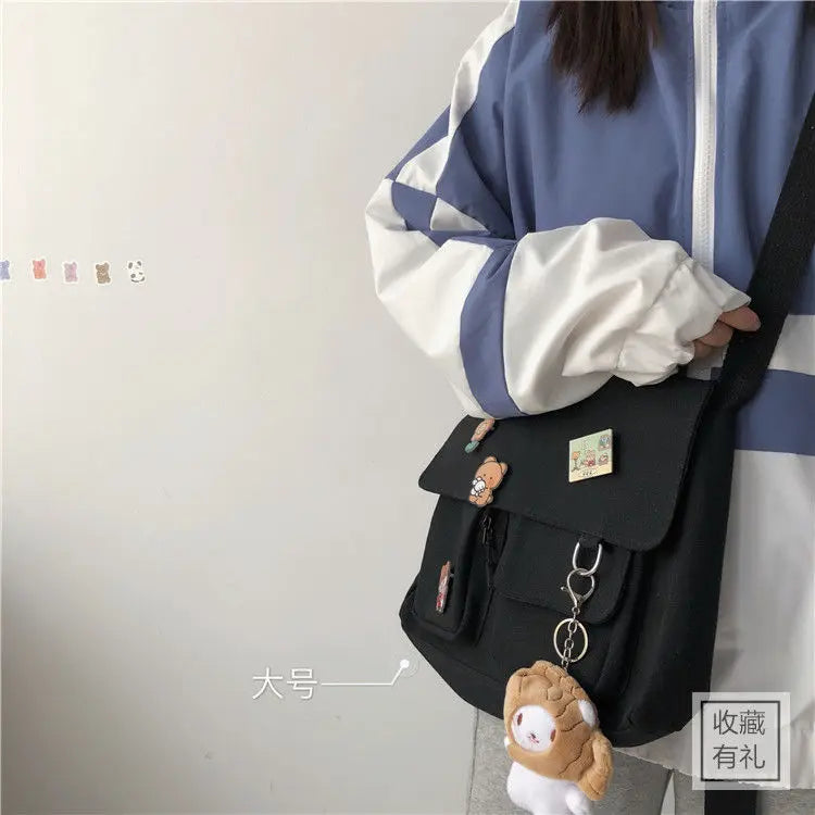 Casual Printed Canvas Messenger & Satchel Bag
