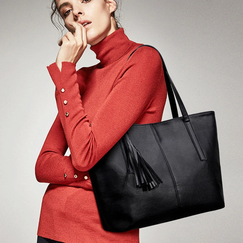 Large PU Shoulder Handbag