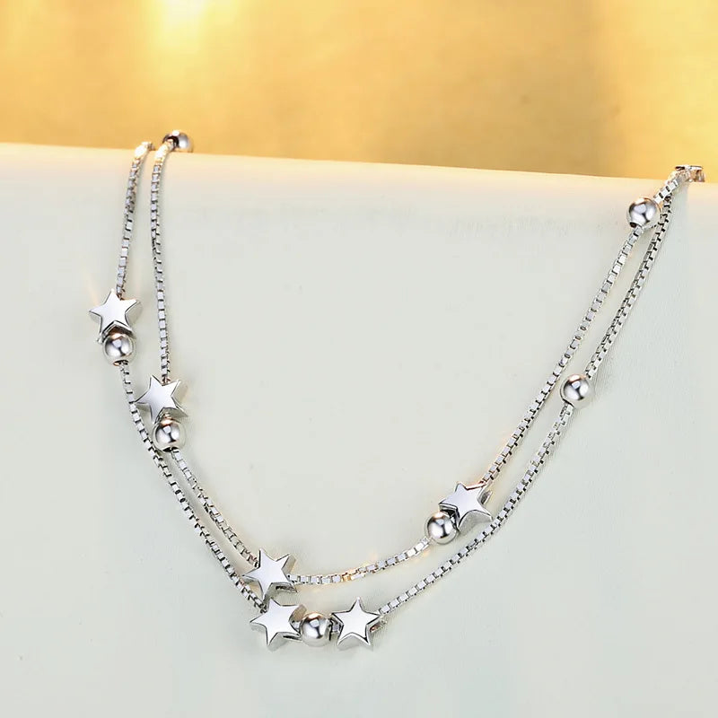 “925 Silver Luxury Charm Chain Bracelet 20CM”