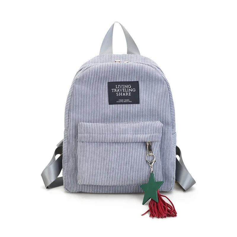 Casual Corduroy Backpack