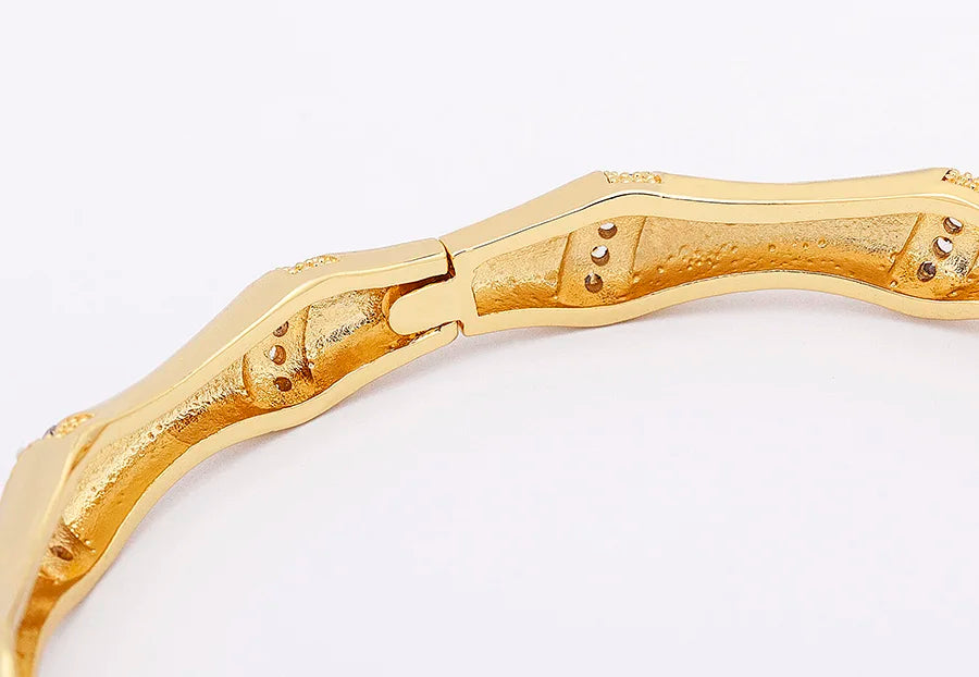 "Luxury CZ Gold Plated Bangle – Stackable Women’s Bracelet