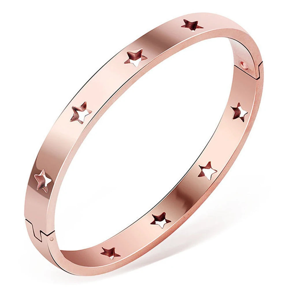 “Nibastar Rose Gold Hollow Star Bracelet”