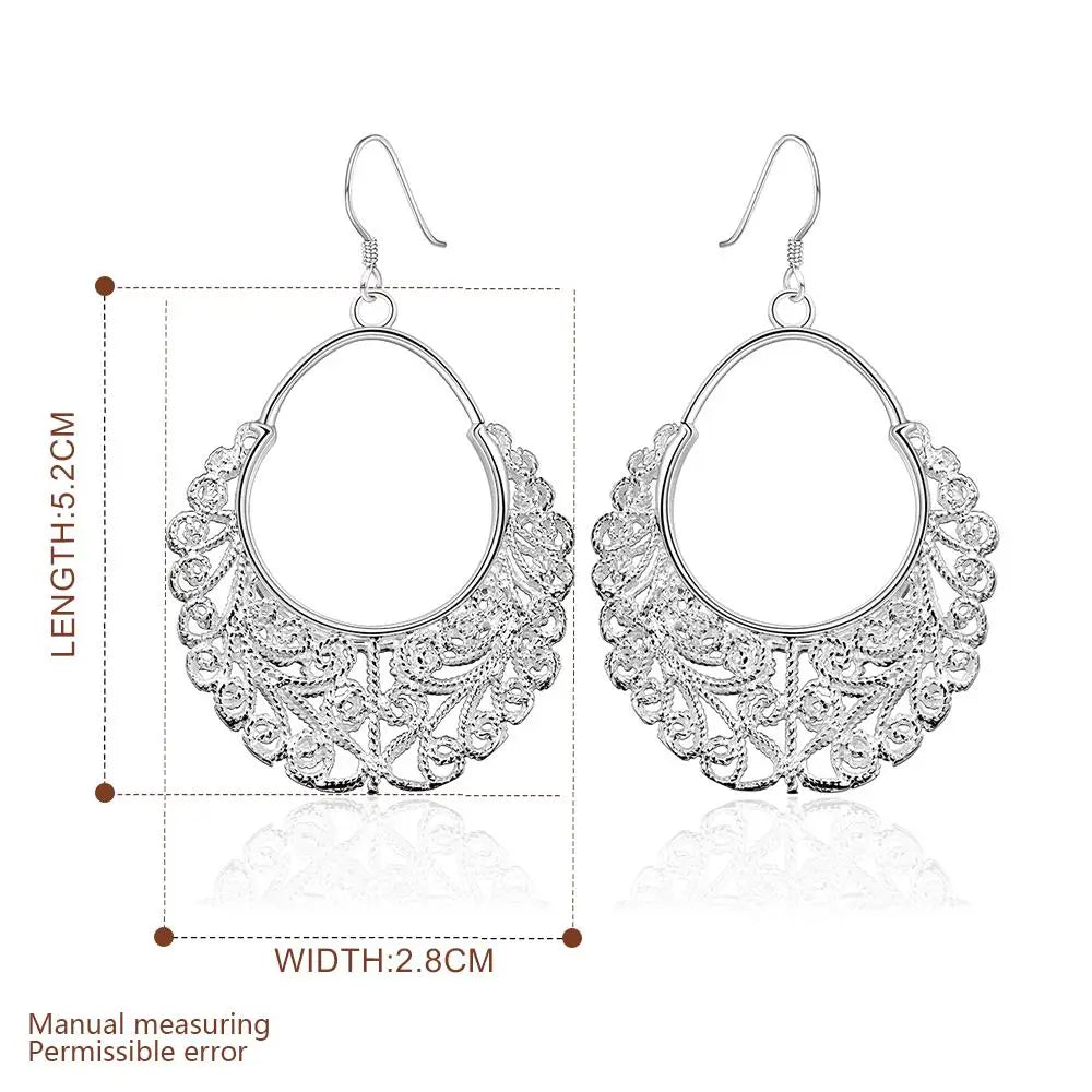 Luxury 925 Sterling Silver Vintage Earrings