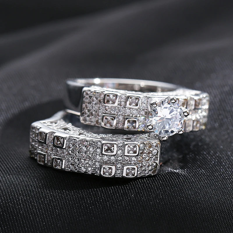 Kinel Rose Gold Geometry Zircon Ring”