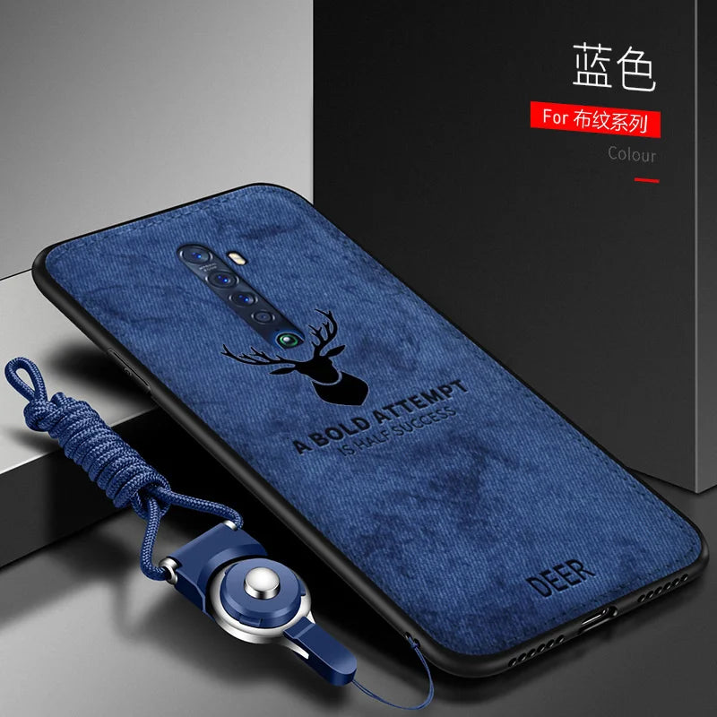 Luxury Deer Fabric Silicone Cover – OPPO Reno