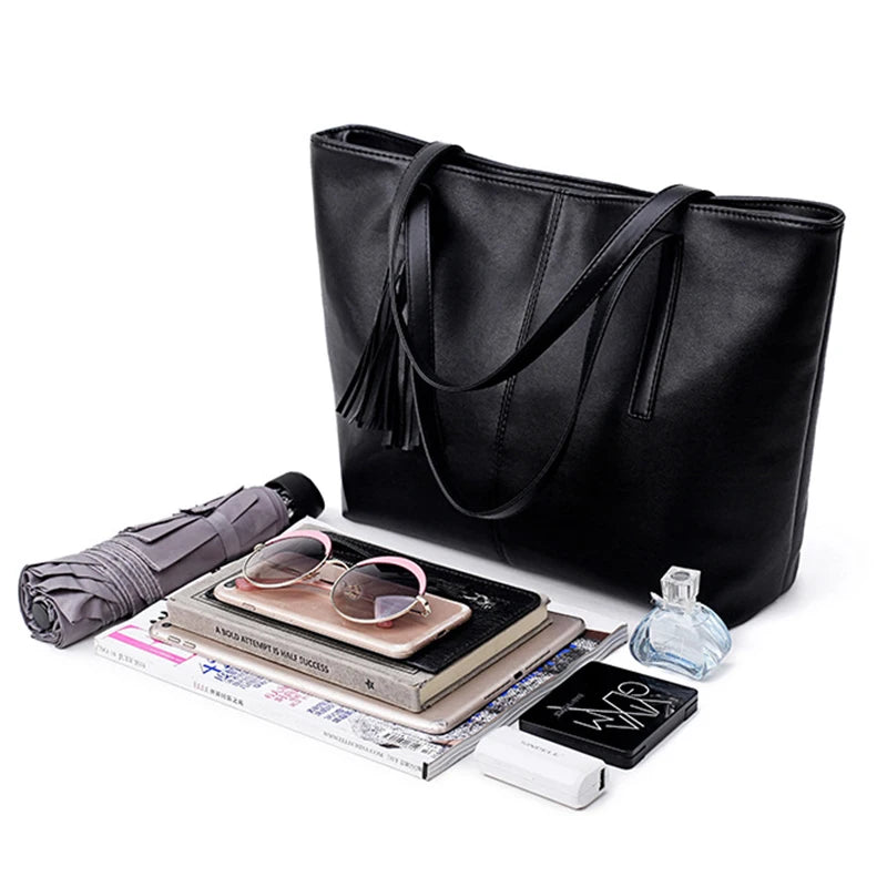 Large PU Shoulder Handbag