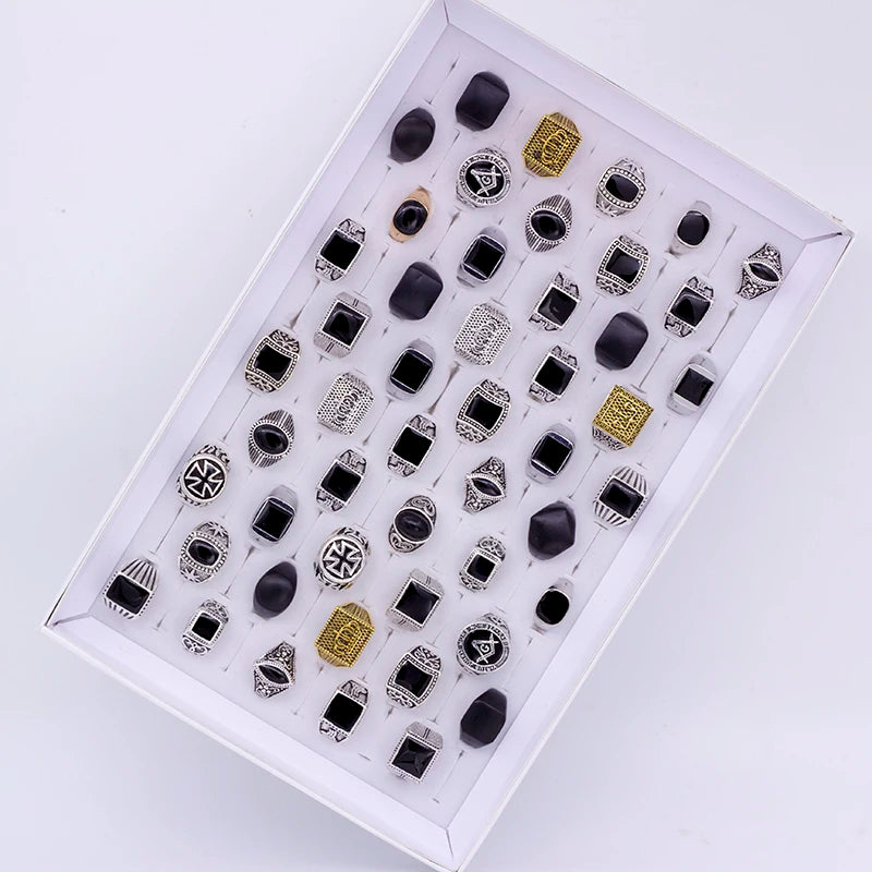 1️⃣ “Geometric Square Metal Rings for Men