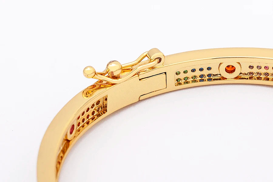"Luxury CZ Gold Plated Bangle – Stackable Women’s Bracelet