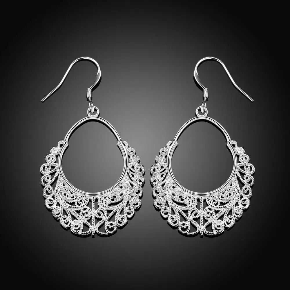 Luxury 925 Sterling Silver Vintage Earrings