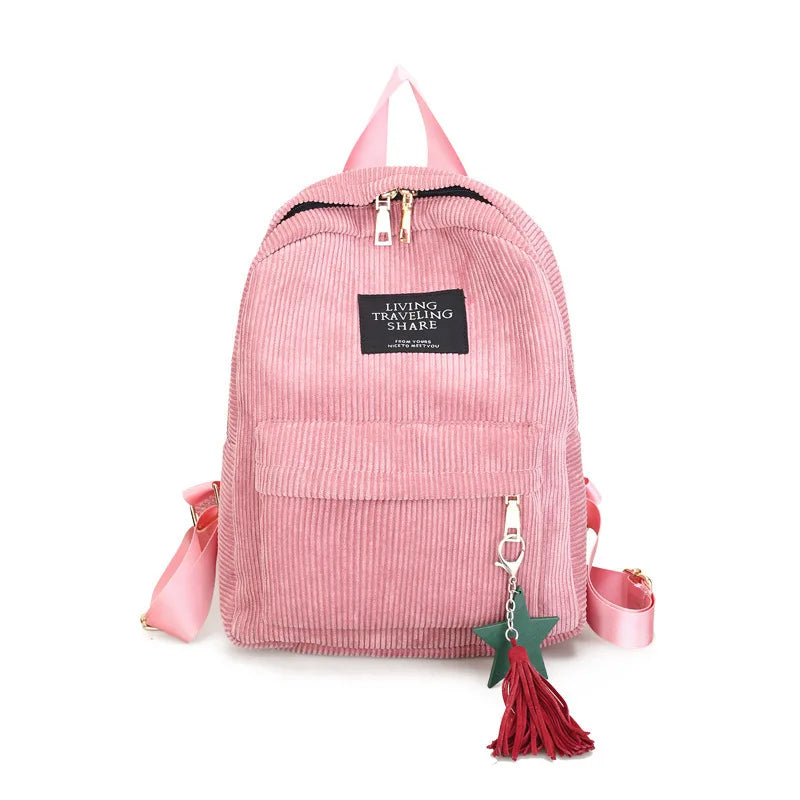 Casual Corduroy Backpack