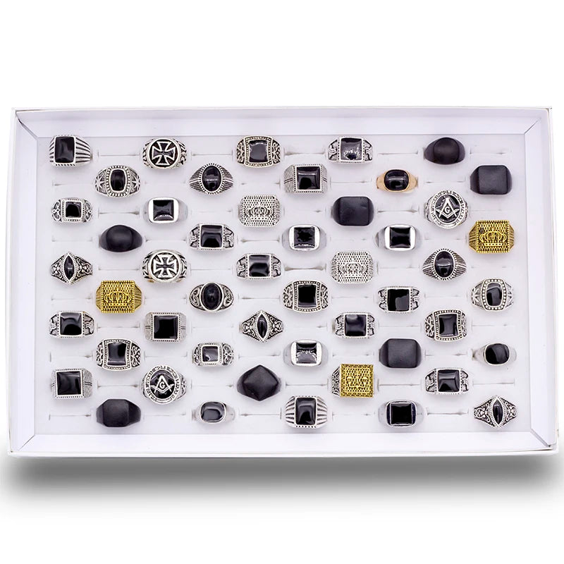 1️⃣ “Geometric Square Metal Rings for Men