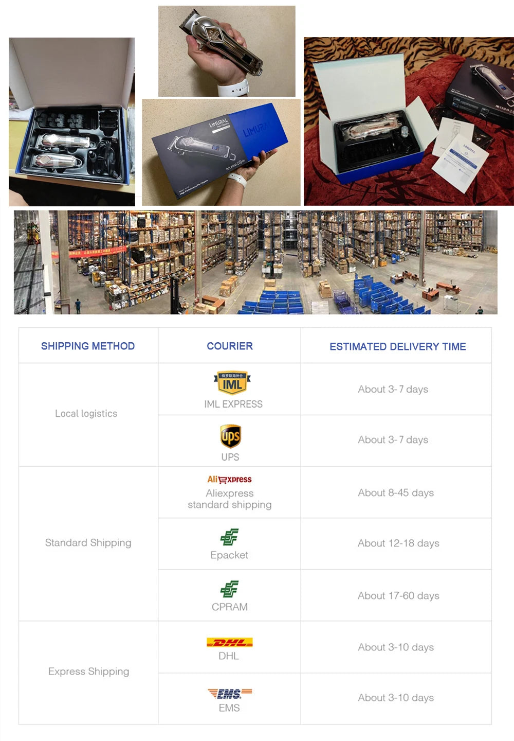 Limural Professional Hair Clippers – Cordless T-Blade Trimmer