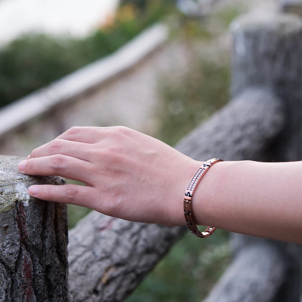 Magnetic Copper CZ Bracelet for Women”