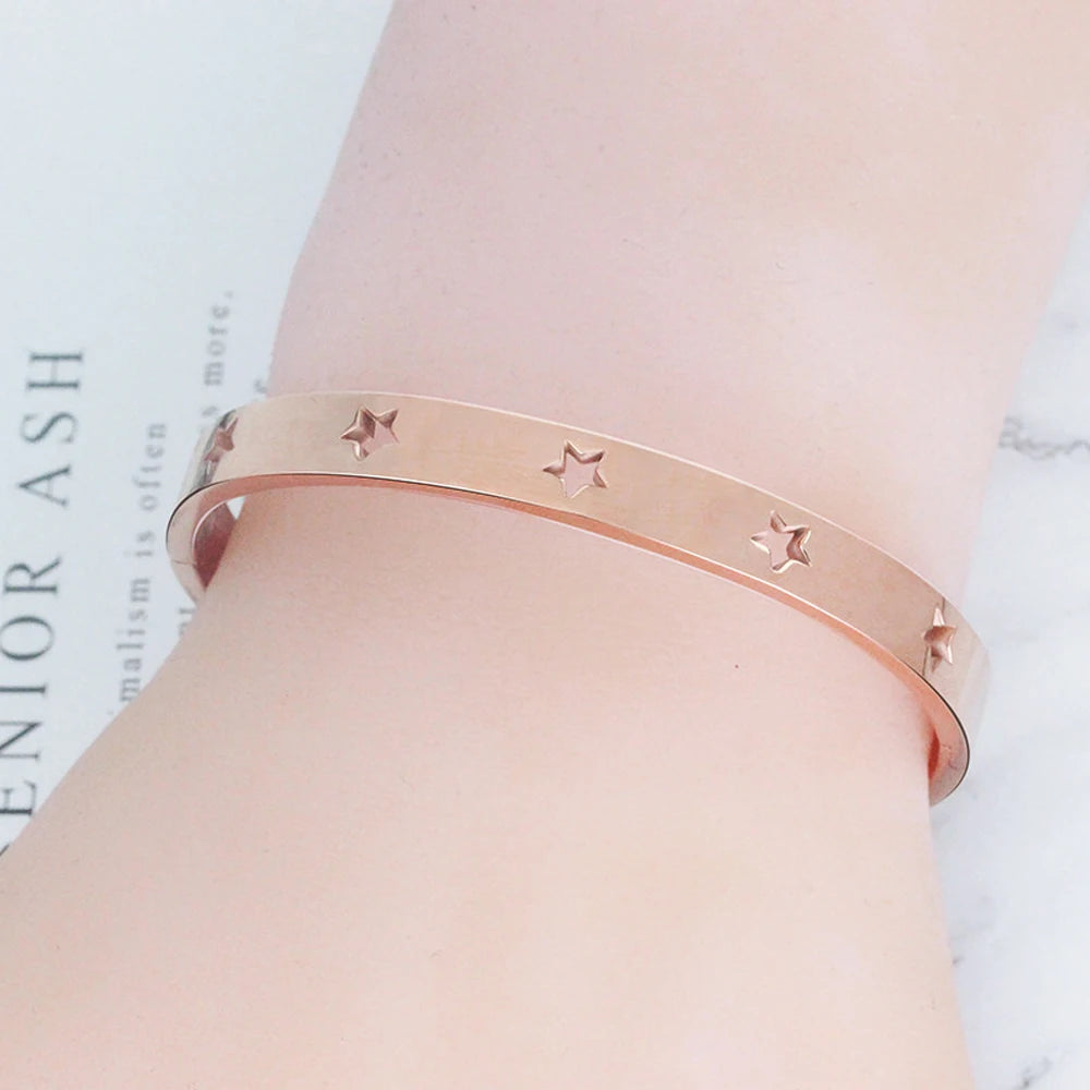 “Nibastar Rose Gold Hollow Star Bracelet”