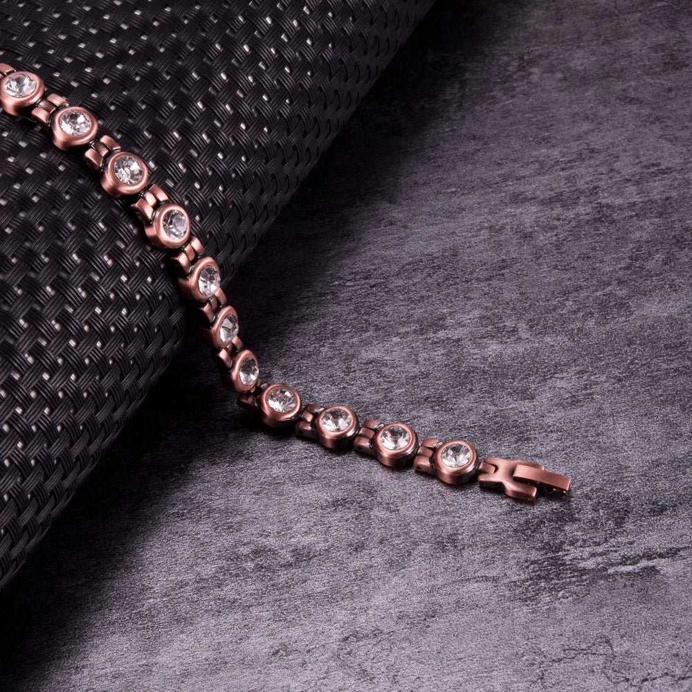 Magnetic Copper CZ Bracelet for Women”