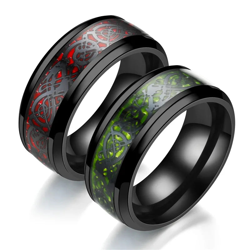 Punk Black Carbon Fiber Ring for Men”