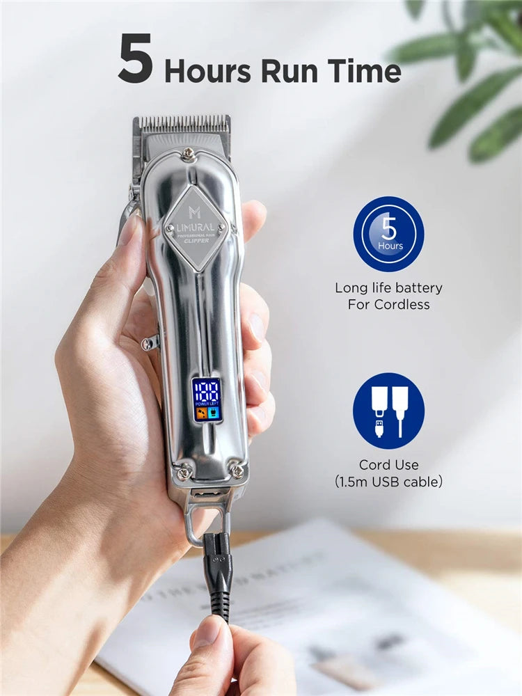 Limural Professional Hair Clippers – Cordless T-Blade Trimmer