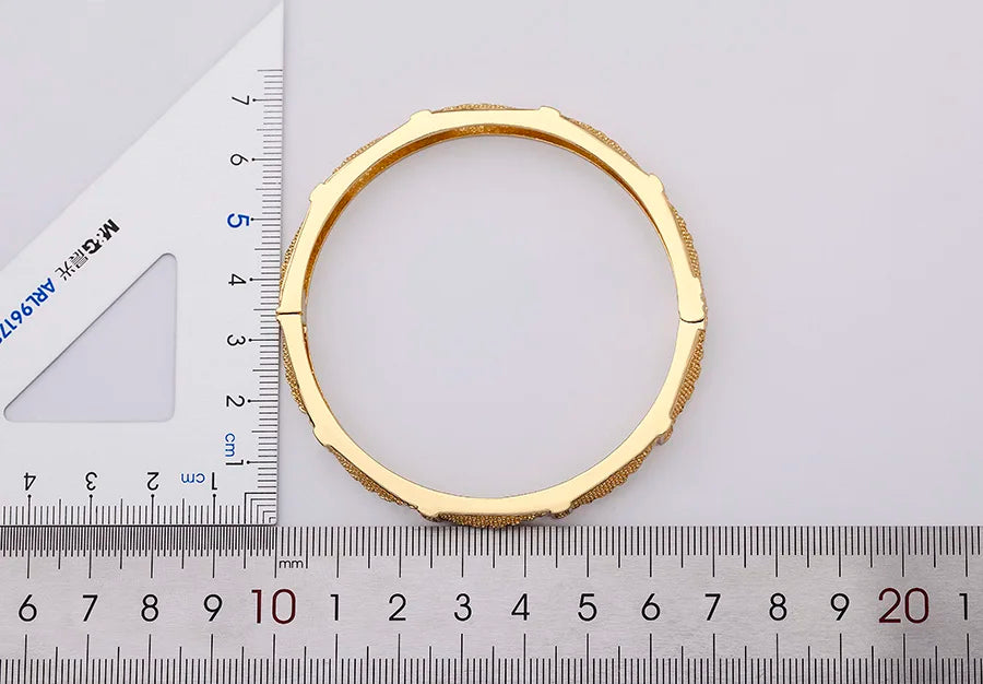 "Luxury CZ Gold Plated Bangle – Stackable Women’s Bracelet