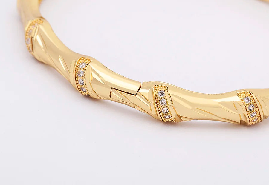 "Luxury CZ Gold Plated Bangle – Stackable Women’s Bracelet