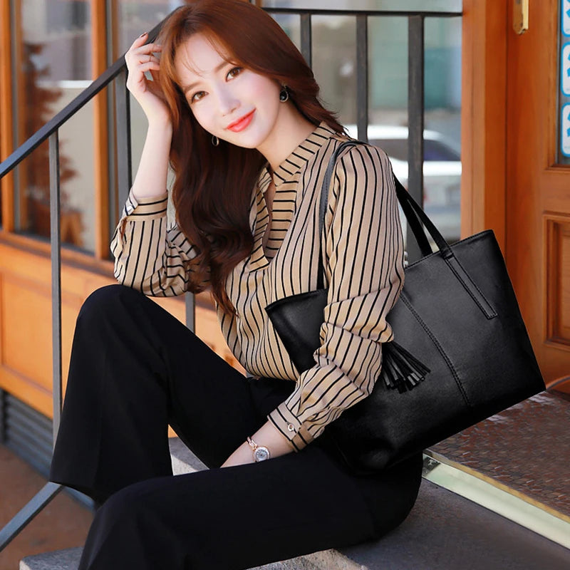 Large PU Shoulder Handbag