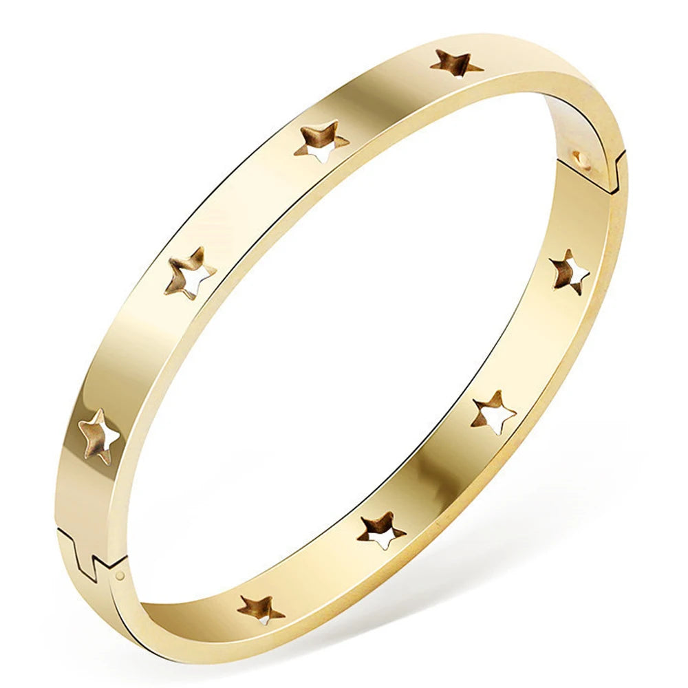 “Nibastar Rose Gold Hollow Star Bracelet”