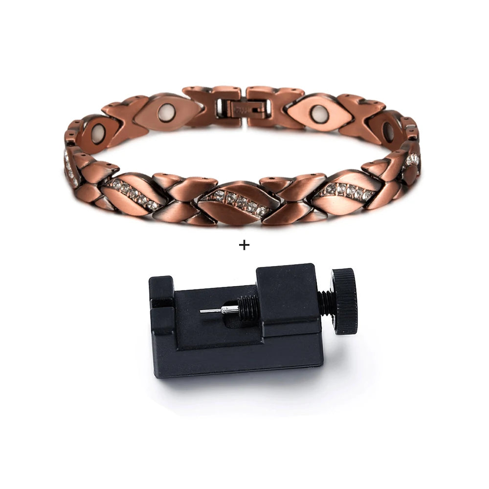 Magnetic Copper CZ Bracelet for Women”