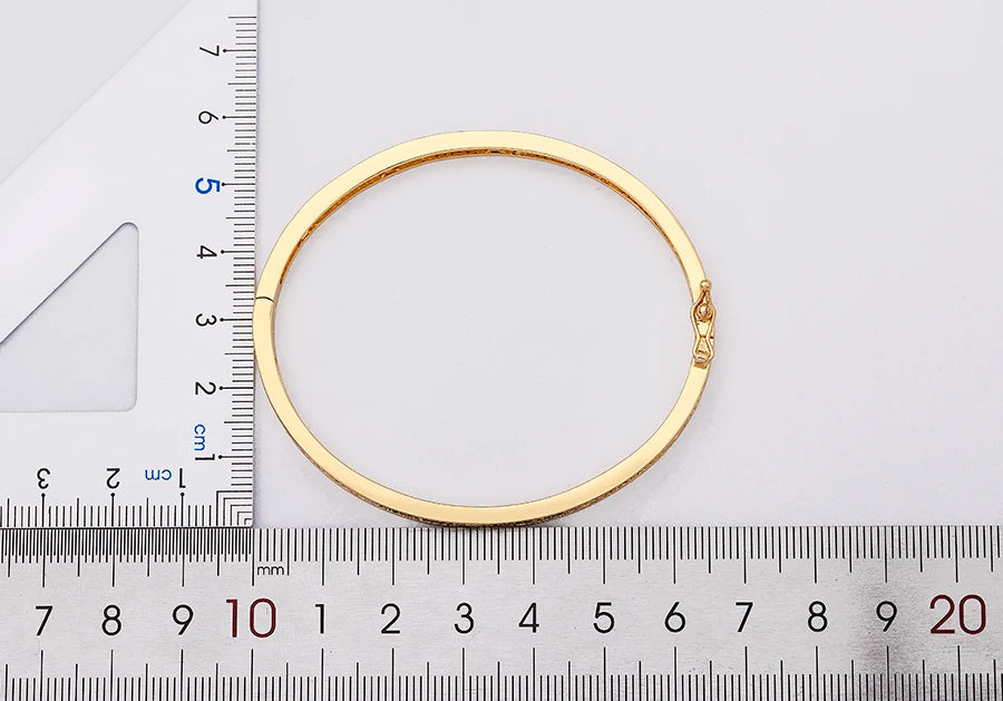 "Luxury CZ Gold Plated Bangle – Stackable Women’s Bracelet