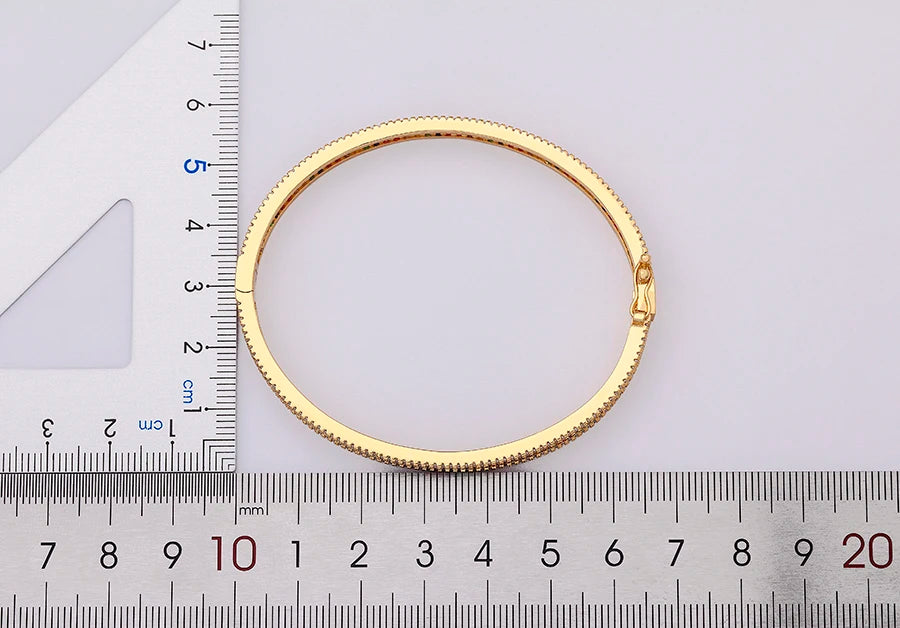 "Luxury CZ Gold Plated Bangle – Stackable Women’s Bracelet