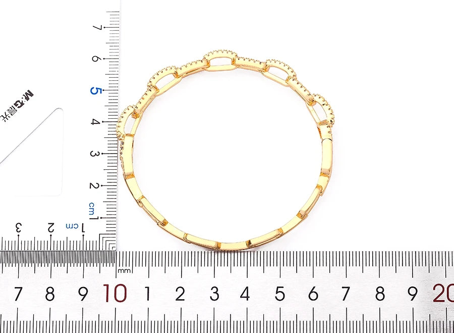 "Luxury CZ Gold Plated Bangle – Stackable Women’s Bracelet