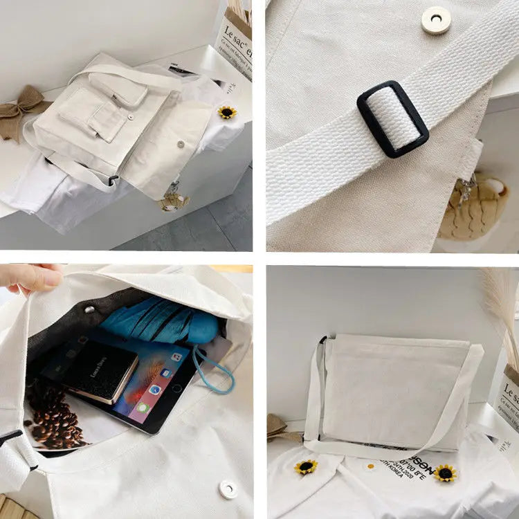 Casual Printed Canvas Messenger & Satchel Bag