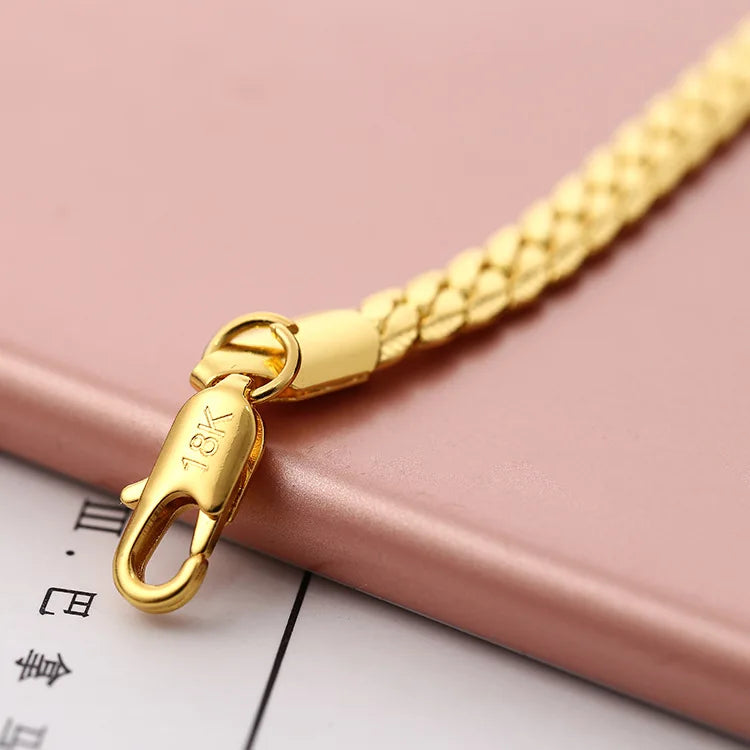 925 Silver & 18K Gold 6MM Chain Jewelry Set