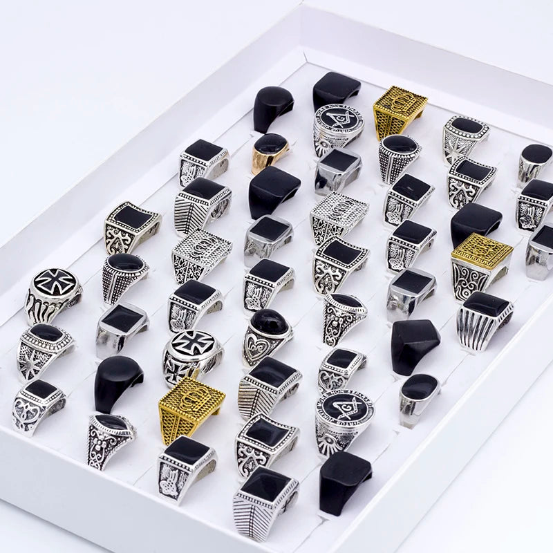 1️⃣ “Geometric Square Metal Rings for Men