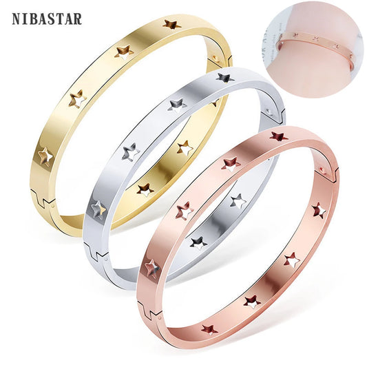 “Nibastar Rose Gold Hollow Star Bracelet”