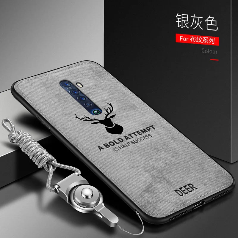 Luxury Deer Fabric Silicone Cover – OPPO Reno