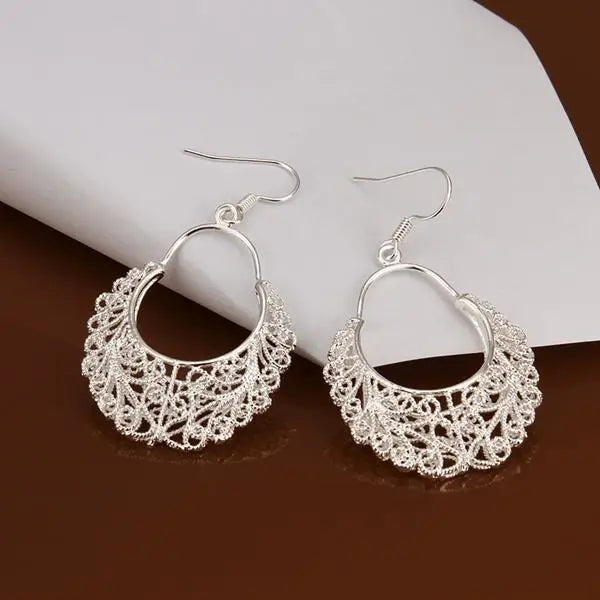 Luxury 925 Sterling Silver Vintage Earrings