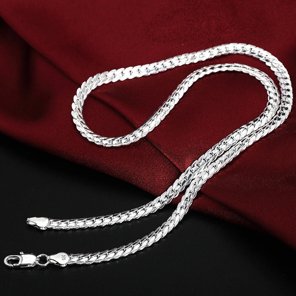 925 Silver & 18K Gold 6MM Chain Jewelry Set