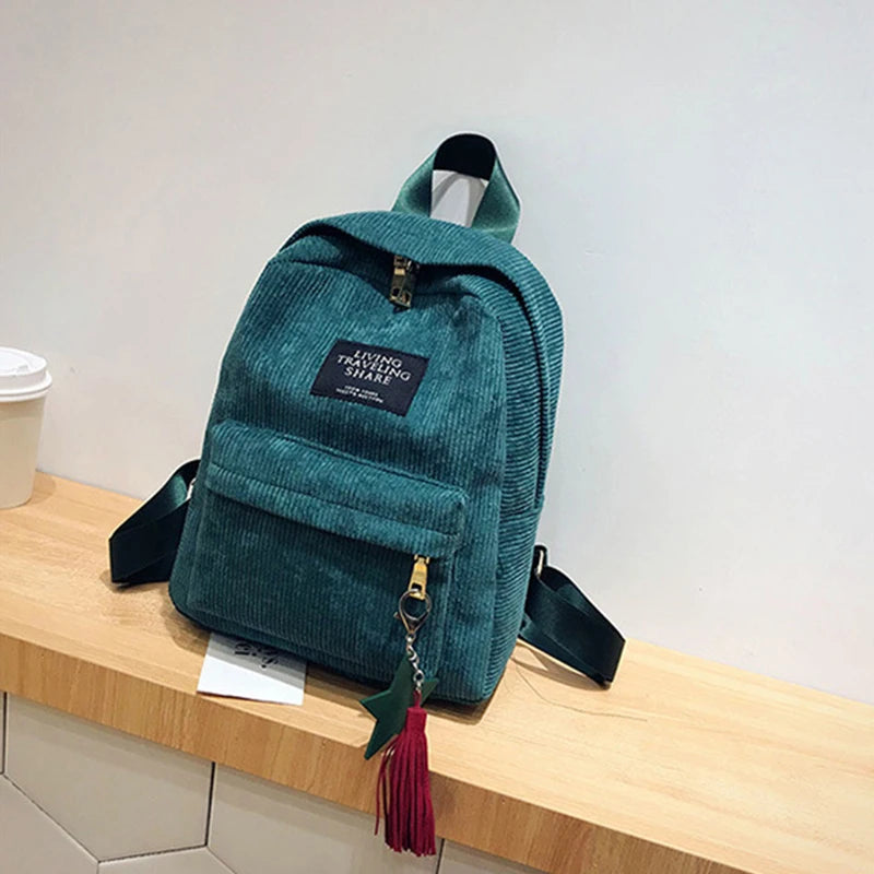 Casual Corduroy Backpack