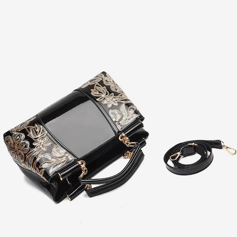 Embroidery Leather Shoulder Bag