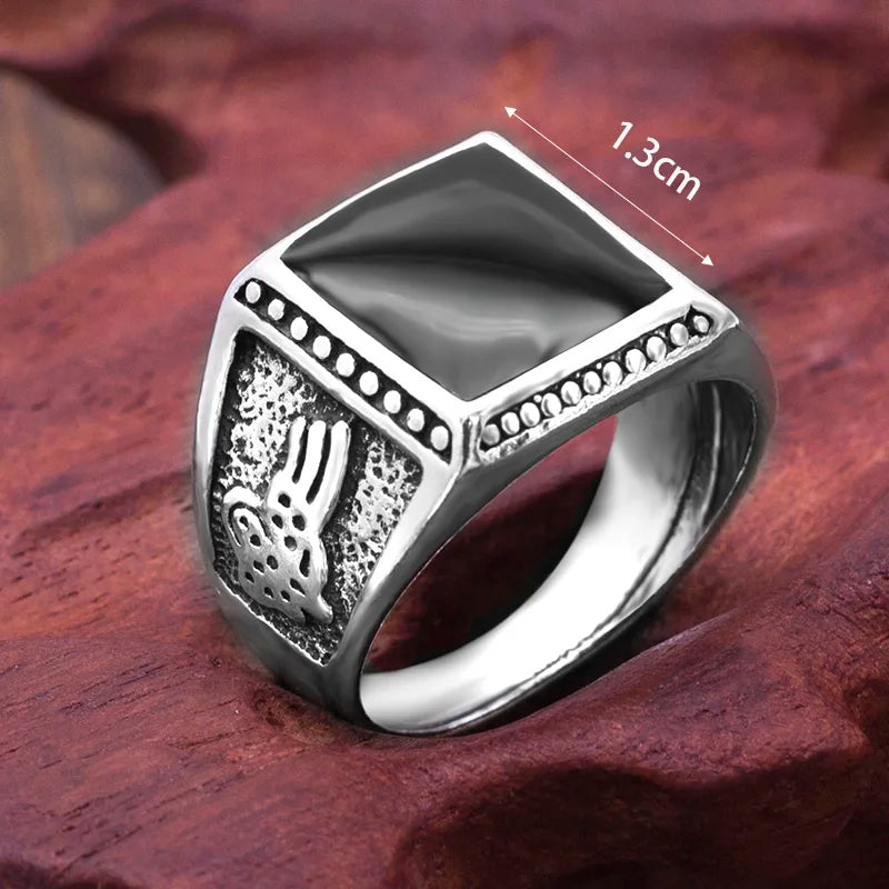 1️⃣ “Geometric Square Metal Rings for Men