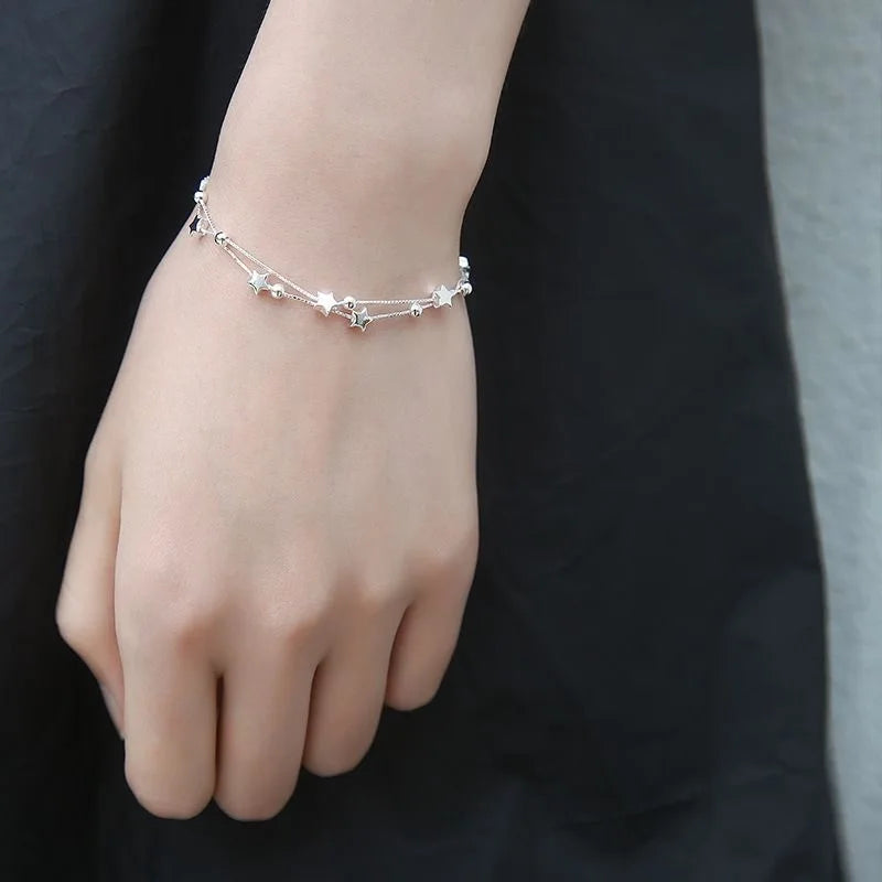 “925 Silver Luxury Charm Chain Bracelet 20CM”
