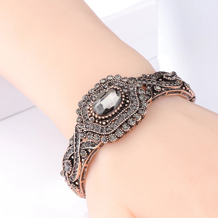 Gray Crystal Boho Bracelet”