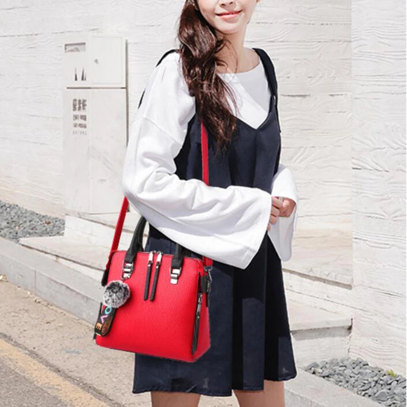 Solid Color Flap Shoulder Bag