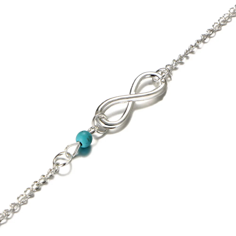 Infinity Pendant Beaded Anklet for Women