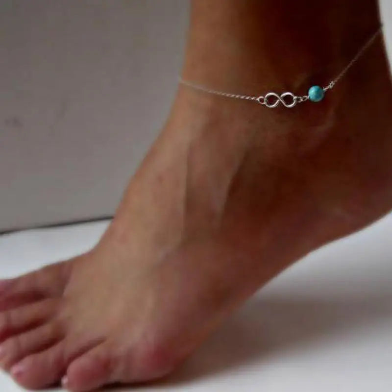 Infinity Pendant Beaded Anklet for Women