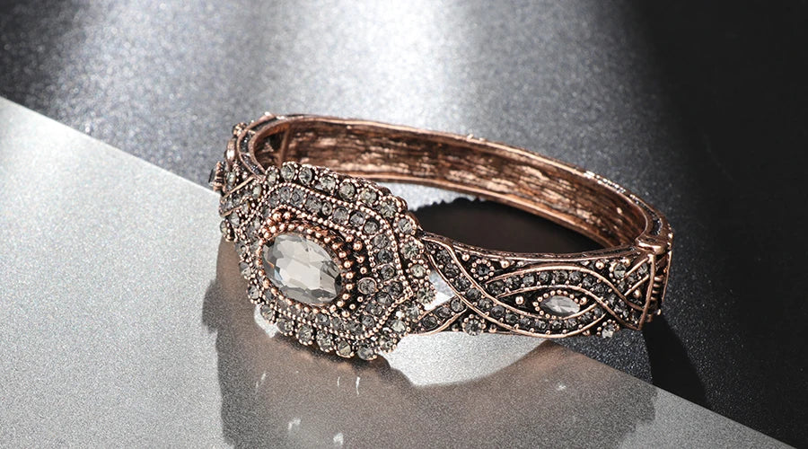 Gray Crystal Boho Bracelet”