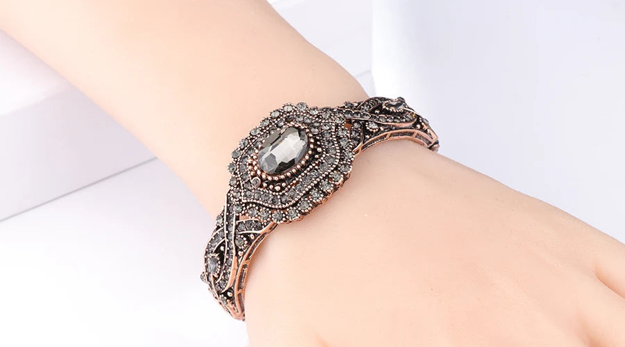 Gray Crystal Boho Bracelet”