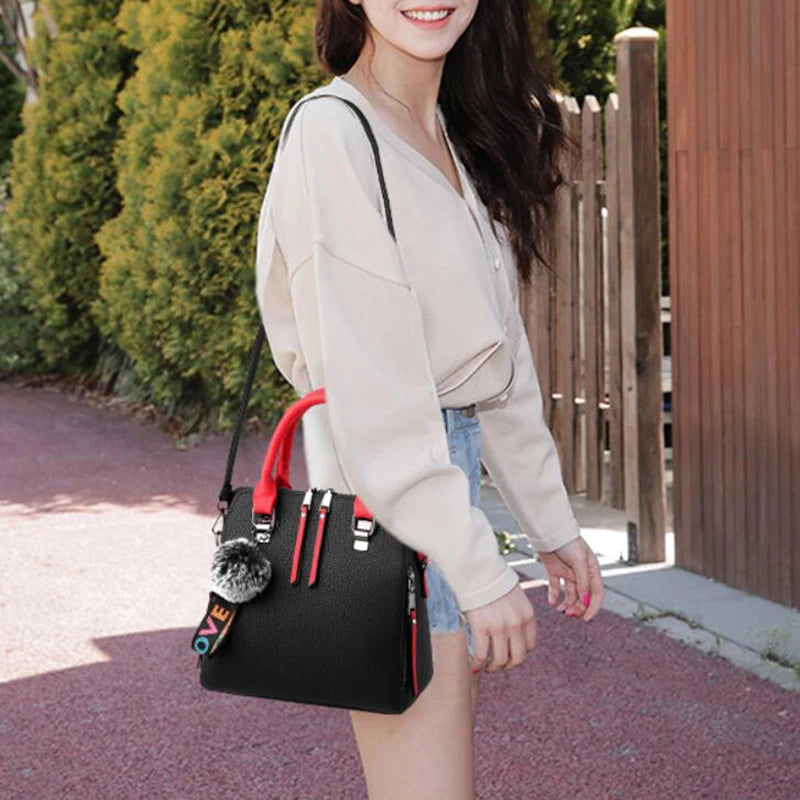 Solid Color Flap Shoulder Bag